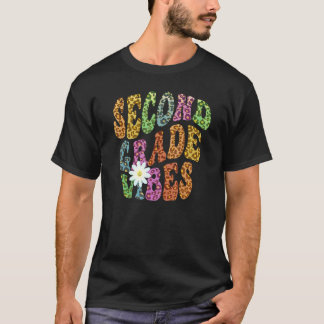 Groovy SECOND GRADE VIBES Leopard Print 2n T-Shirt