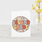Groovy Second Grade Vibes Retro Lehrer Kinder Ck T Karte (Gelbe Blume)