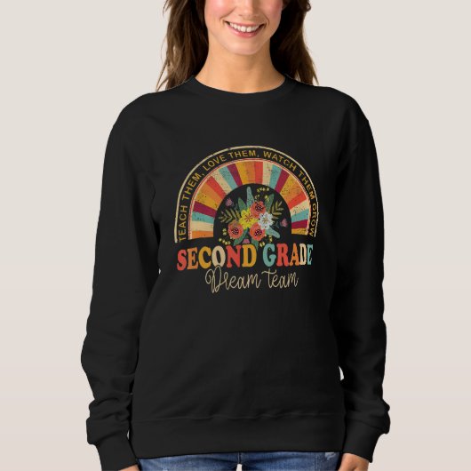 Groovy Second Grade Vibes Team Retro Back To Schoo Sweatshirt (Vorderseite)
