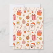 Groovy Secret Santa Exchange Retro Weihnachts-Part Einladung (Rückseite)