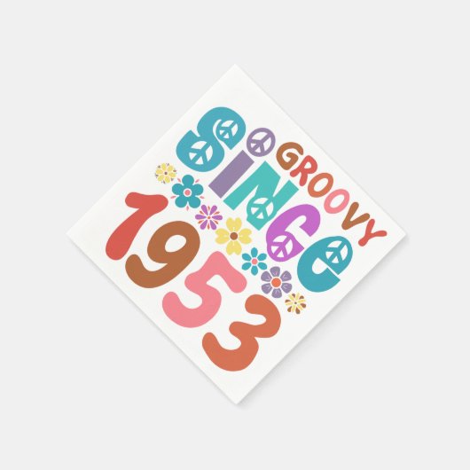 Groovy Seit 1953 70. Geburtstag Serviette (Ecke)