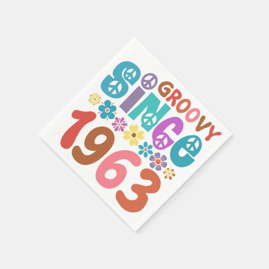 Groovy Seit 1963 60. Geburtstag Serviette (Ecke)
