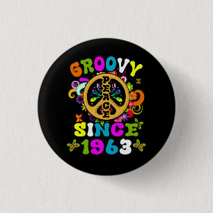 Groovy Seit 1963 Peace 60 th Birthday Party 60er 7 Button