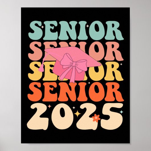Groovy Senior 2025 Coquette Bow Cl von 2025 Gradua Poster (Vorne)