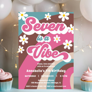 Groovy Seven ist ein aquamarines Mädchen in Vibe p Einladung