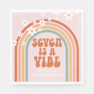 Groovy Seven ist ein lebendiger, daistischer Regen Serviette