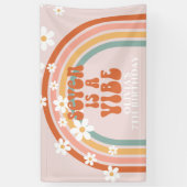 Groovy Seven ist ein Vibe Rainbow Daisy 7. Geburts Banner (Vertikal)