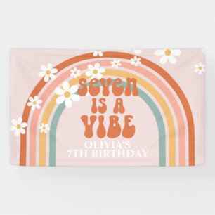 Groovy Seven ist ein Vibe Regenbogen Gänseblümchen Banner