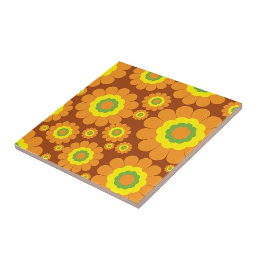Groovy Seventies Blume Fliese (Seite)