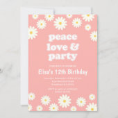 Groovy Seventies Daisy Birthday Party Einladung (Vorderseite)