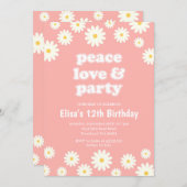 Groovy Seventies Daisy Birthday Party  Einladung (Vorne/Hinten)