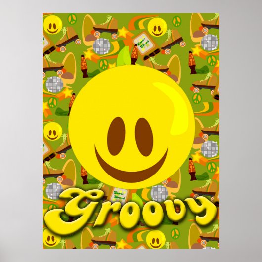 Groovy Seventies Pattern Poster (Vorne)