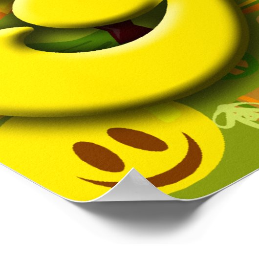 Groovy Seventies Pattern Poster (Ecke)