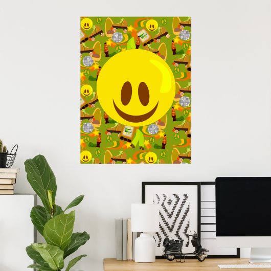Groovy Seventies Pattern Poster (Heimbüro)