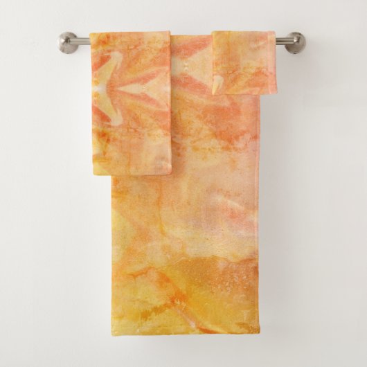 Groovy Seventies Sonnenaufgang Aquarell Badhandtuch Set (Insitu)