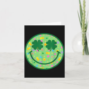 Groovy Shamrock-Lächeln-Gesicht St. Patricks Day M Karte