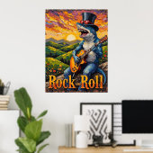 Groovy Shark, Golden Hour Jam Poster (Heimbüro)
