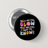 Groovy Show What You Know Testing Day Teacher Button (Vorne & Hinten)