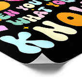 Groovy Show What You Know Testing Day Teacher Poster (Ecke)