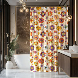 Groovy Shower Curtain 70s Pastel Colorful Vibes Duschvorhang