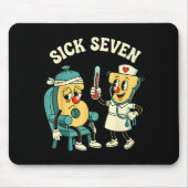 Groovy Sick Seven 67 Funny Meme Sick 7 And Nurse 6 Mousepad (Vorne)