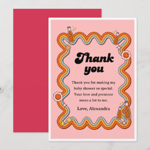 Groovy Sie ist bereit Retro Dusty Rose zu knallen Dankeskarte