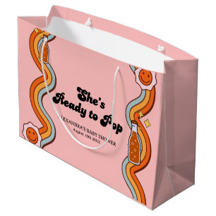 Groovy Sie ist bereit Retro Dusty Rose zu rocken Große Geschenktüte