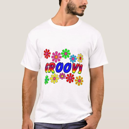Groovy Siebzigerjahre Retro Blumen-Power-Geschenke T-Shirt (Vorderseite)