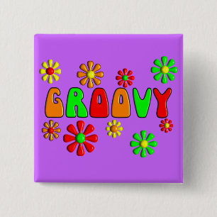 Groovy Siebzigerjahre T - Shirts und Geschenke Button