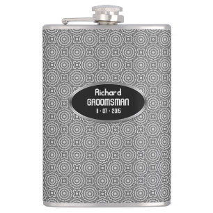 Groovy Silver Circles personalisieren Hip Flask Flachmann