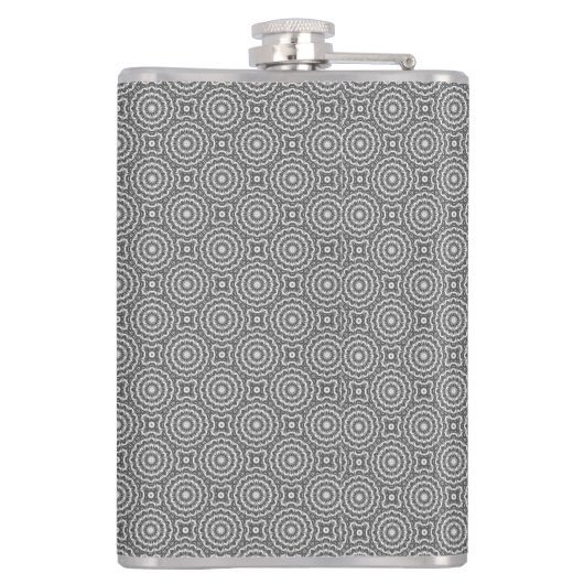 Groovy Silver Circles personalisieren Hip Flask Flachmann (Rückseite)