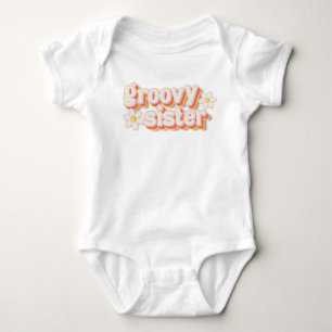 Groovy Sister Retro Daisy Baby Bodysuit Boho 70e Strampler