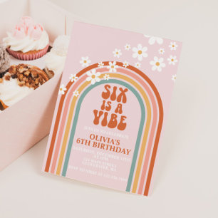 Groovy Six ist eine Stimmung daisy regenbogen 6. G Einladung