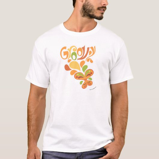 Groovy Sixties Hippie Illustriert Butterfly Design T-Shirt (Vorderseite)
