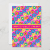 Groovy Sixties Theme Blume Power Geburtstag Einladung (Rückseite)