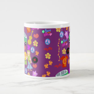 Groovy Sixties Violet Pattern Jumbo-Tasse