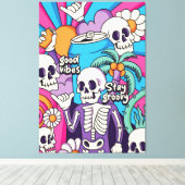 Groovy skeleton leinwanddruck (Insitu (Holzboden))