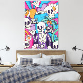 Groovy skeleton leinwanddruck (Insitu (Schlafzimmer))
