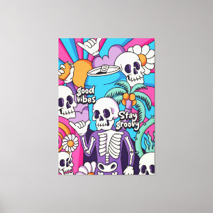 Groovy skeleton leinwanddruck