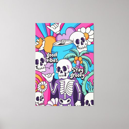 Groovy skeleton leinwanddruck (Vorderseite)
