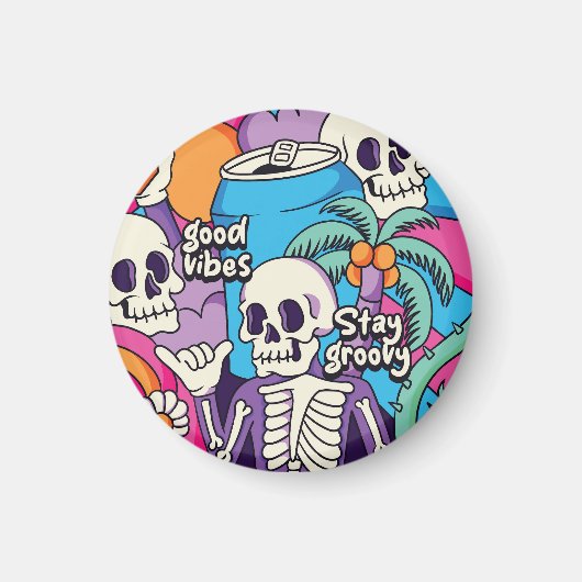 Groovy skeleton magnet (Vorne)