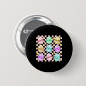 Groovy Skibidi Ostern Egg Funny Rizz Meme Oster H Button (Vorne & Hinten)