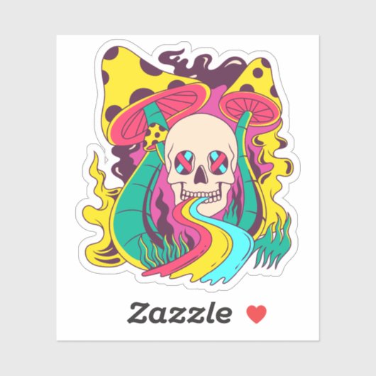 Groovy Skull Aufkleber (Blatt)