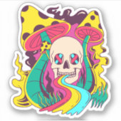 Groovy Skull Aufkleber (Vorderseite)