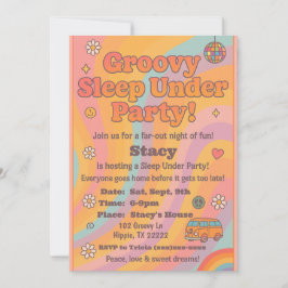 Groovy Sleep Under Birthday Party Invitation Einladung