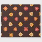 Groovy Small Retro 70er Farbige Blume Muster Geschenkpapier (Flach)