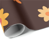 Groovy Small Retro 70er Farbige Blume Muster Geschenkpapier (Rolleneckpunkt)