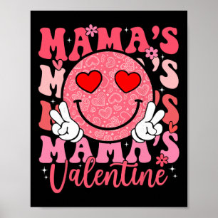 Groovy Smile Gesicht Mama's Valentinstag Tochter N Poster