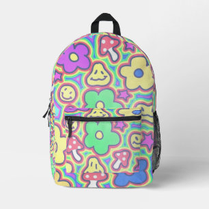 Groovy Smiles Psychedelic Bedruckter Rucksack