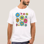 Groovy Smiley Blume | 70er Retro Vibe Design T-Shirt (Vorderseite)